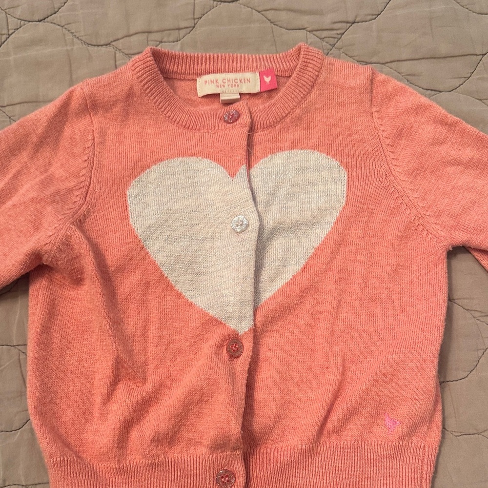 Pink chicken heart cardigan